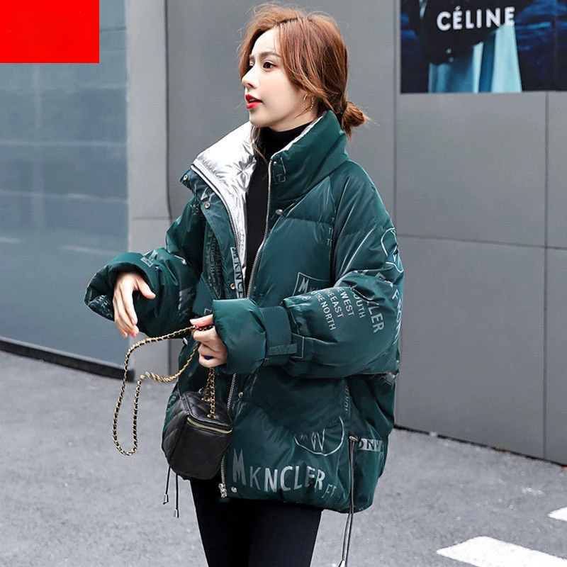 

2022 New Women's Coats Parkas Winter Jacket Fashion Stand Collar Jackets Thick Warm Cotton Padded Parka Female Outerwear E862