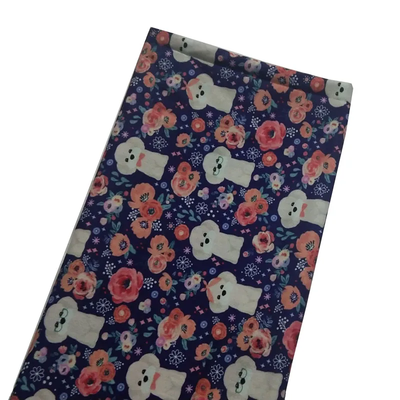 Очаровательная красочная хлопковая ткань с принтом собак радуги 50x105 см для