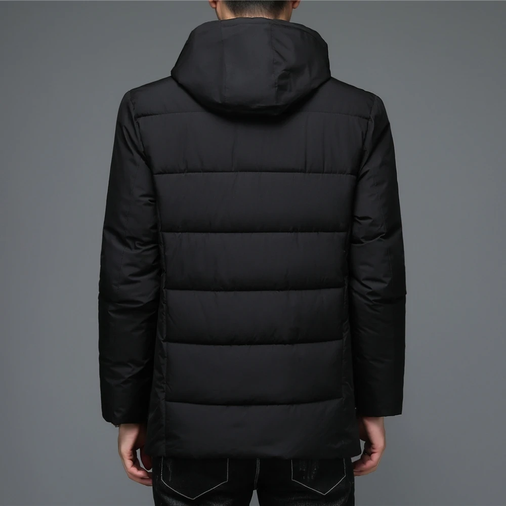 COODRONY Brand Hooded Stand Collar Parka Men Clothing Winter Thick Warm Jacket Solid Color Coats Business Casual Overcoats Z8151