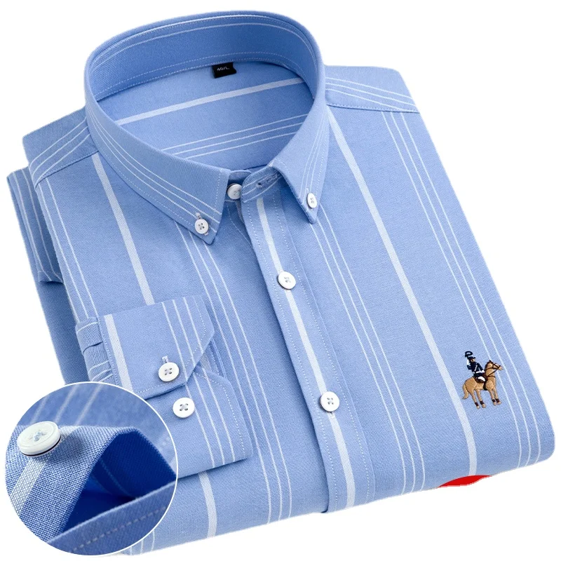 

Мужская хлопковая рубашка в полоску DY, Классическая деловая Повседневная рубашка из ткани Оксфорд, с длинным рукавом, одежда для весны, 2022