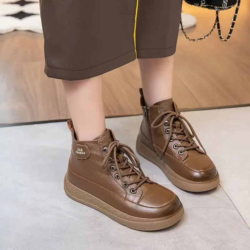 Сапоги на среднем каблуке. молнии. Женская зимняя обувь. Сабо. Платформа с круглым