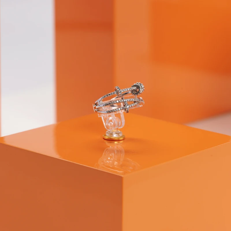 Oirlv Minimalism Orange Gloss Lacquered Solid Wood Ring Bracelet Square Holder Earring Pendant Jewelry Organizer Display Set