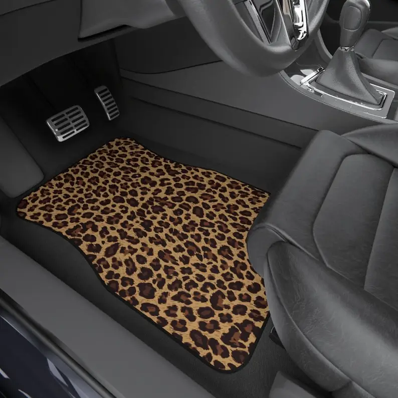 

Leopard Print Car Mats (2x Front), Leopard Car Mats, Animal Print Floor Mats