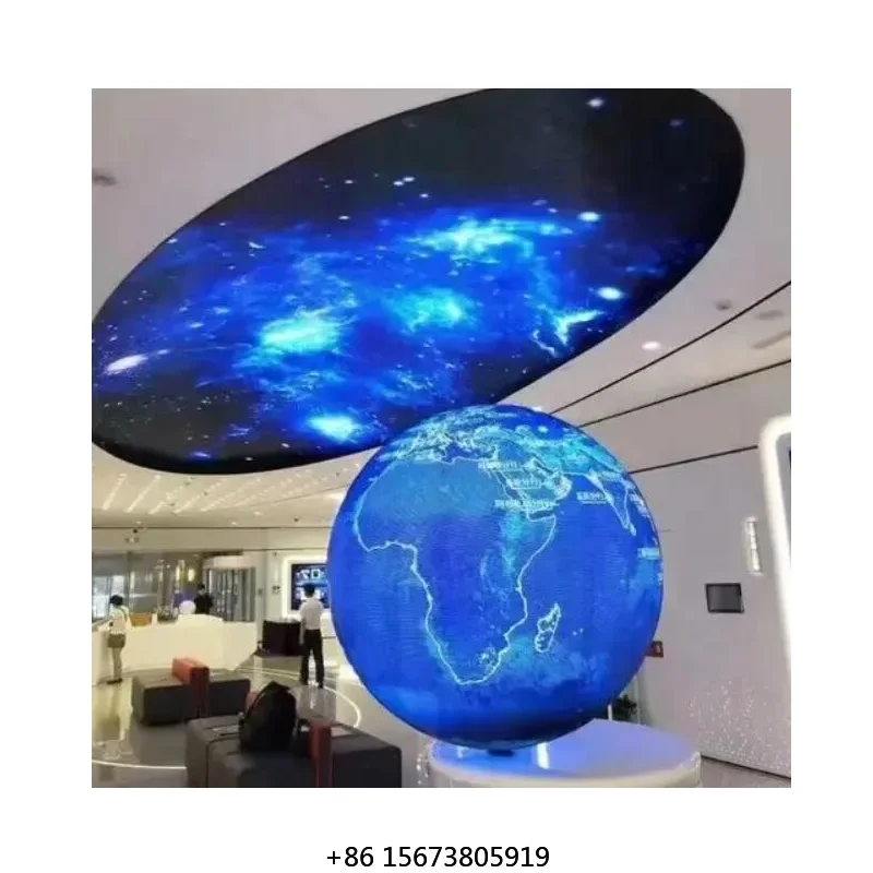 Фото Сферический LED-экран P1.8 P2 P2.5 P3 P4 P5, LED-видеоглобус, круглый сферический LED-дисплей для стен №2
