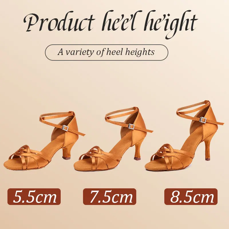 NACULIA Latin Dance Shoes Ballroom Women Professional Tango Salsa Sandals Dancing Shoes High Heel 8.5CM Quality Shoes for Ladies
