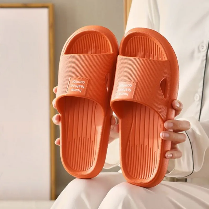 

Fashion Home Slippers Slip On Flats Men Hotel Indoor Floor Flat Shoes Female Slides Summer Non-slip Family Bathroom Sandal