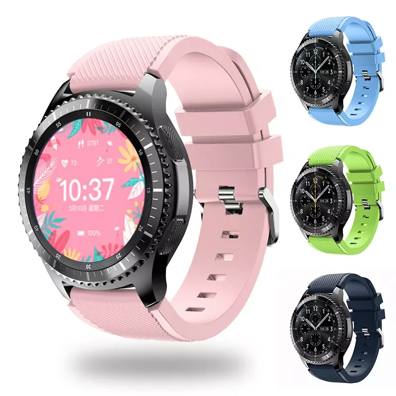 

Band for Samsung Galaxy Watch 4 40mm 44mm 3 41 46mm 42 45mm active 2 S2 silicone bracelet for Samsung Gear S3 sport strap