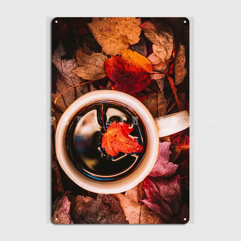 

Вкус осени металлический знак клуба гостиной Забавный фотографический плакат