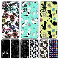 fashion cute cat aesthetics phone case for xiaomi poco x3 nfc f3 m3 gt m4 mi 11 lite 5g ultra 11t 11x 12 pro 11i 12x clear cover
