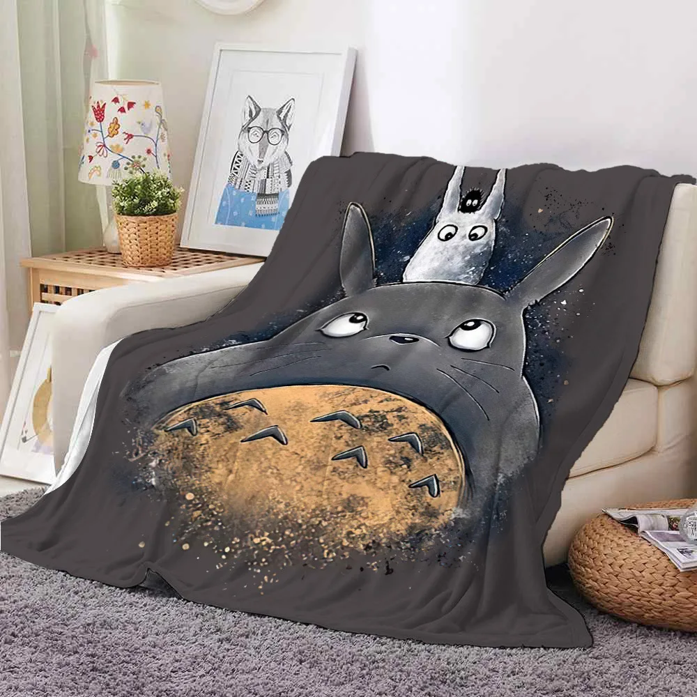 

Anime Totoro My Neighbor Cat Blanket Mat Bedspread Bed Cover Soft Fleece Blanket Air Sofa Bedding Cartoon