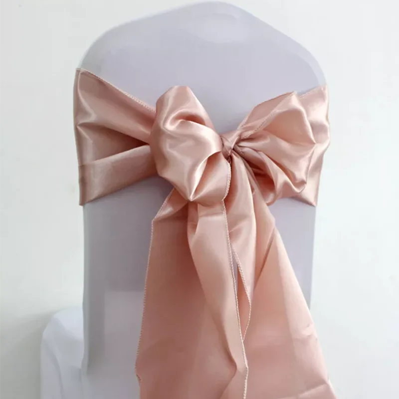 

25Pc Satijn Stoel Bow Sjerpen Wedding Indoor Outdoor Stoel Lint Vlinder Ties Voor Party Event Hotel Banket Decoraties Zachte