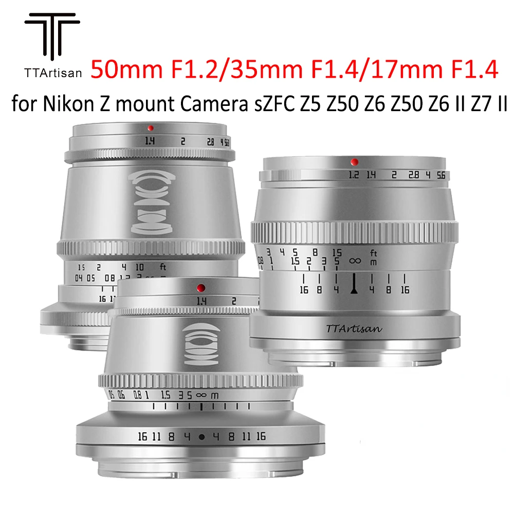 

TTArtisan 50 мм F1.2 35 мм F1.4 17 мм F1.4 APS-C камера s объектив с ручной фокусировкой для Nikon Z mount Camera sZFC Z5 Z50 Z6 Z50 и т. д.