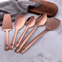 12pcs rose gold cookware set cooking utensils stainless steel kitchen utensil set cooking shovel colander soup spoon big fork