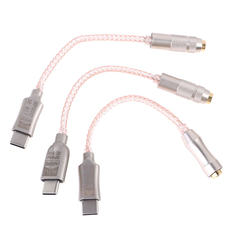 Цифровой декодер USB Type C на 3 5 мм DAC Amp для наушников AUX аудио кабель Hi-Fi адаптер