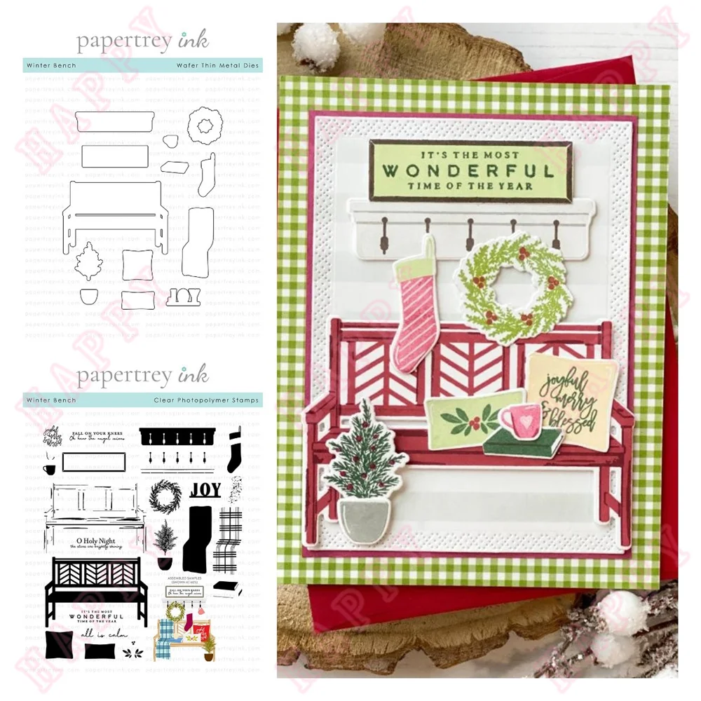 

Stamps Metal Cutting Dies Winter Bench DIY Scrapbooking Paper Diary Decoration Manual Handmade For 2022 New Embossing Template