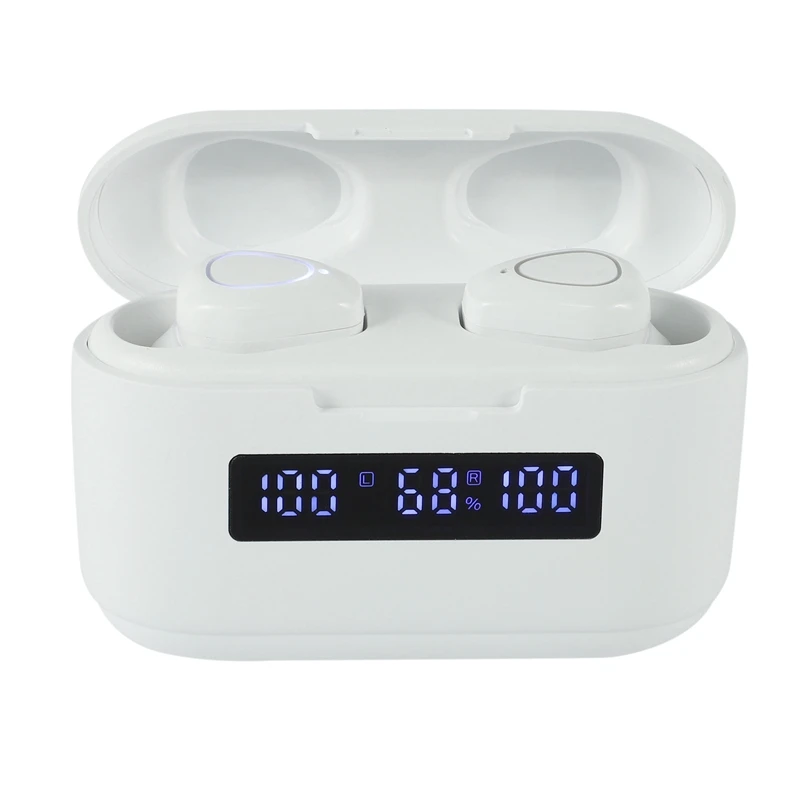 

G40 White Tri-True Digital Contact 5.1 Bluetooth Headset Stereo Sports Earbuds