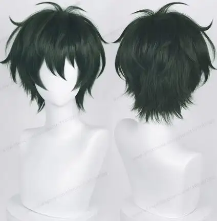 Парик для косплея аниме ES Mika Kagehira термостойкие волосы из темно-зеленых волос с