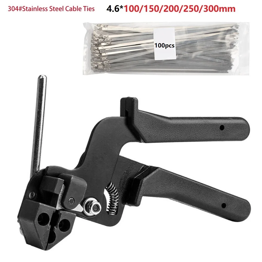 

High Carbon Steel Cable Ties Plier Hand Stainless Cable Tie Gun Fastening Strap Cutter Tension Automatic Zip Tensioning Tool