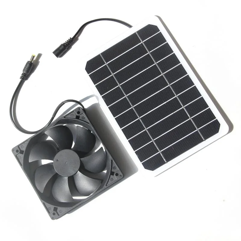 15W 5V Solar Powered Panel Fan Outdoor Exhaust Air Extractor Pet Chicken House Flow for Home Office Greenhouse |