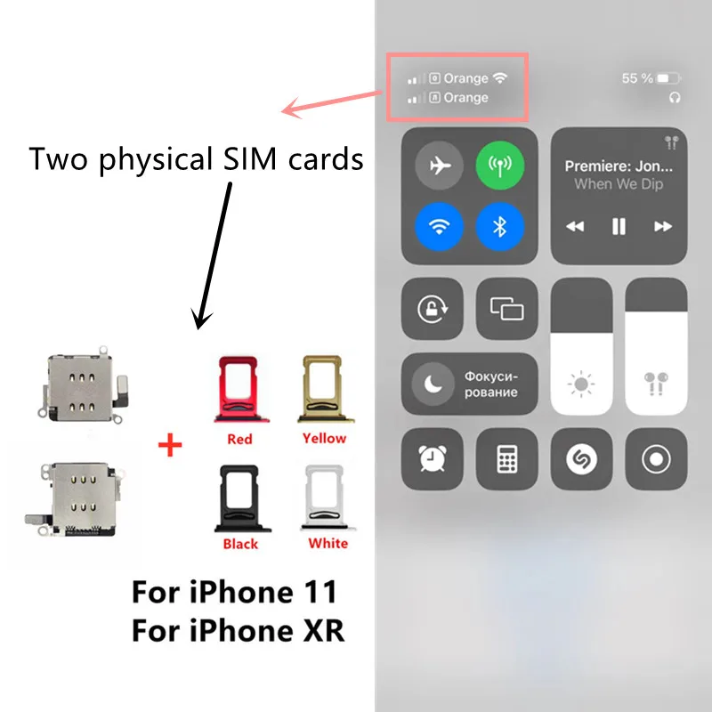 

3 шт./партия, разъём для чтения двух Sim-карт