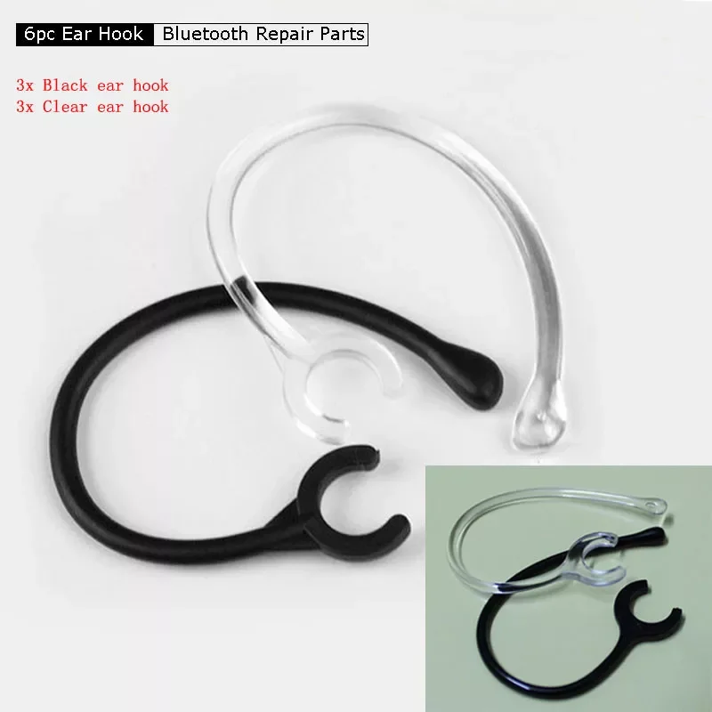 

6PCS New Ear Hook Loop Replacement Bluetooth Repair Parts 6mm Transparent Soft Silicone Clip Headset Earphone Accessories