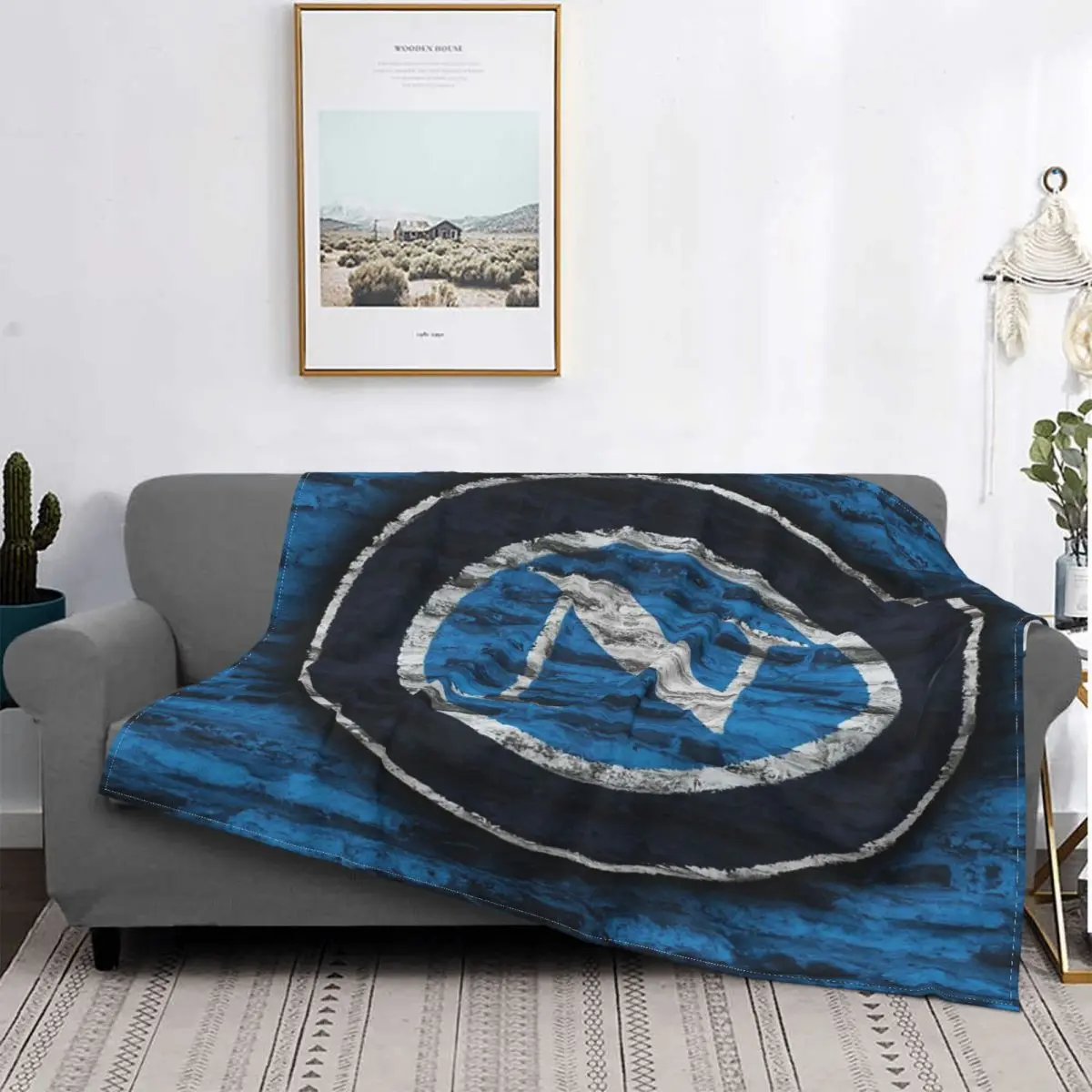 

Ssc Napoli-colcha a cuadros para cama, manta térmica, colcha para cama