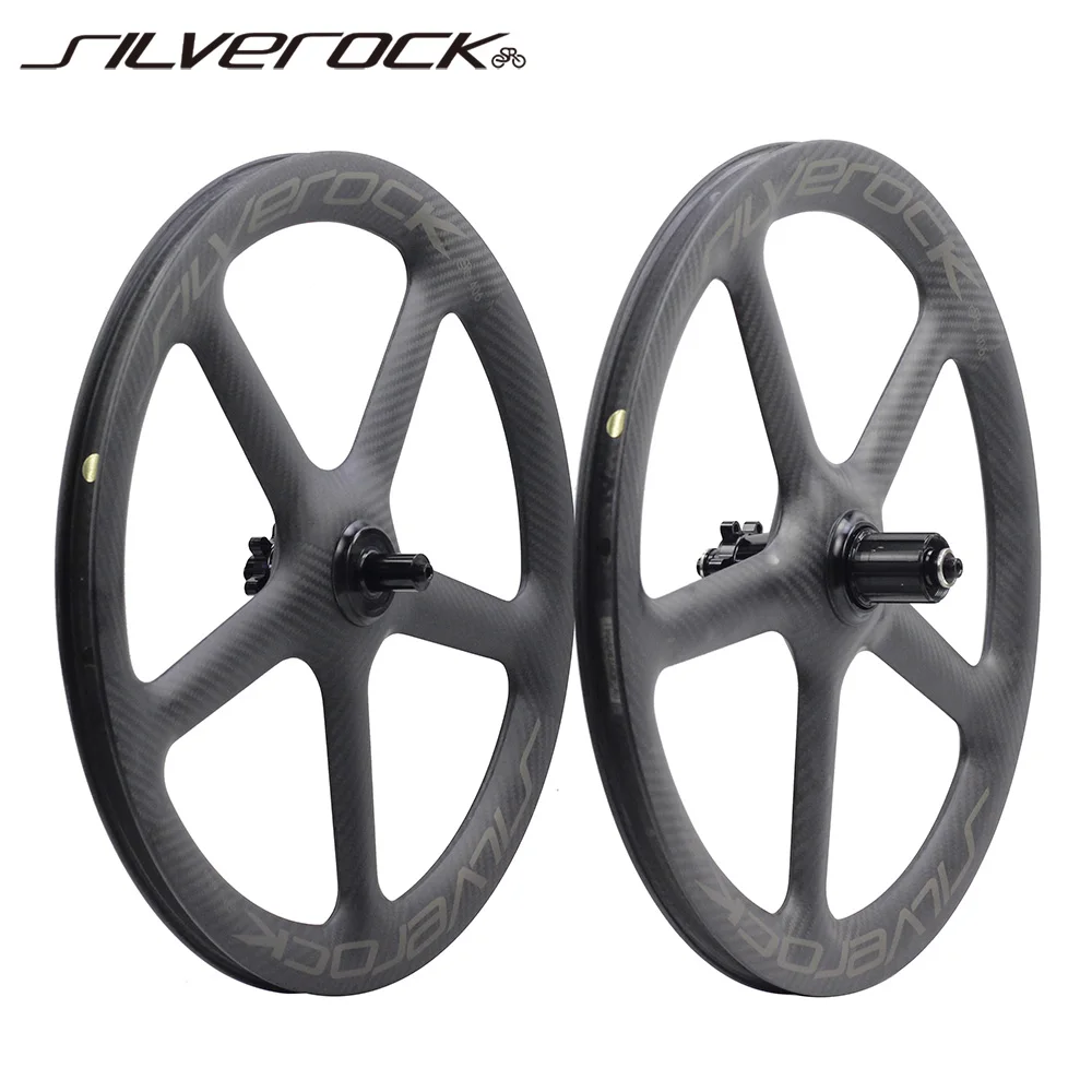SILVEROCK SR-WD5 20inch 406 5 Spokes Carbon Wheels Disc Brake Clincher for BIRDY GT R20 CITY Folding Bike Wheelset