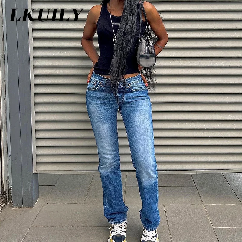 

Bleached Aesthetics High Waist Jeans Women Vintage Fashion Casual Baggy Jeans Y2K Streetwear Straight Slim Fit Denim Trousers