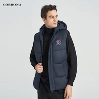 corbona winter sleeveless vest oversize man%e2%80%99s coat hooded autumn warm plush jacket cotton padded long male brand clothing 2022
