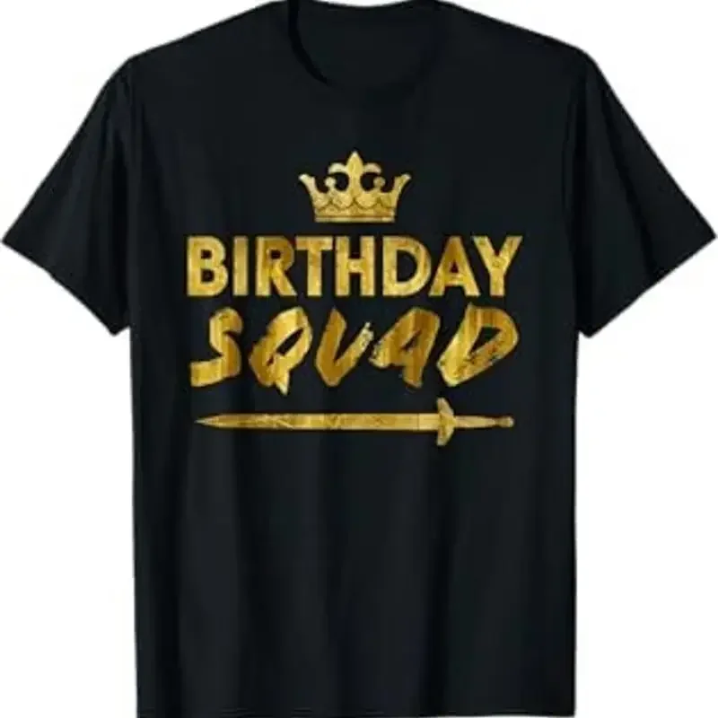 Фото Футболка Happy Birthday Squad King Crown Sword Party Golden Cruise №1