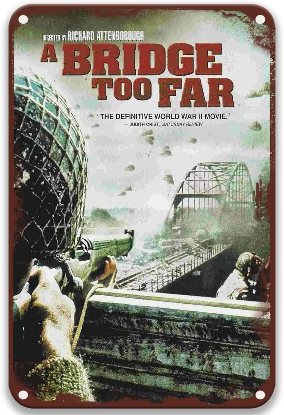 

A Bridge Too Far (1977) Tin Signs Vintage Movies Poster Art Group for Country Home Decor Farmhouse Home Home Wall Office 8x12