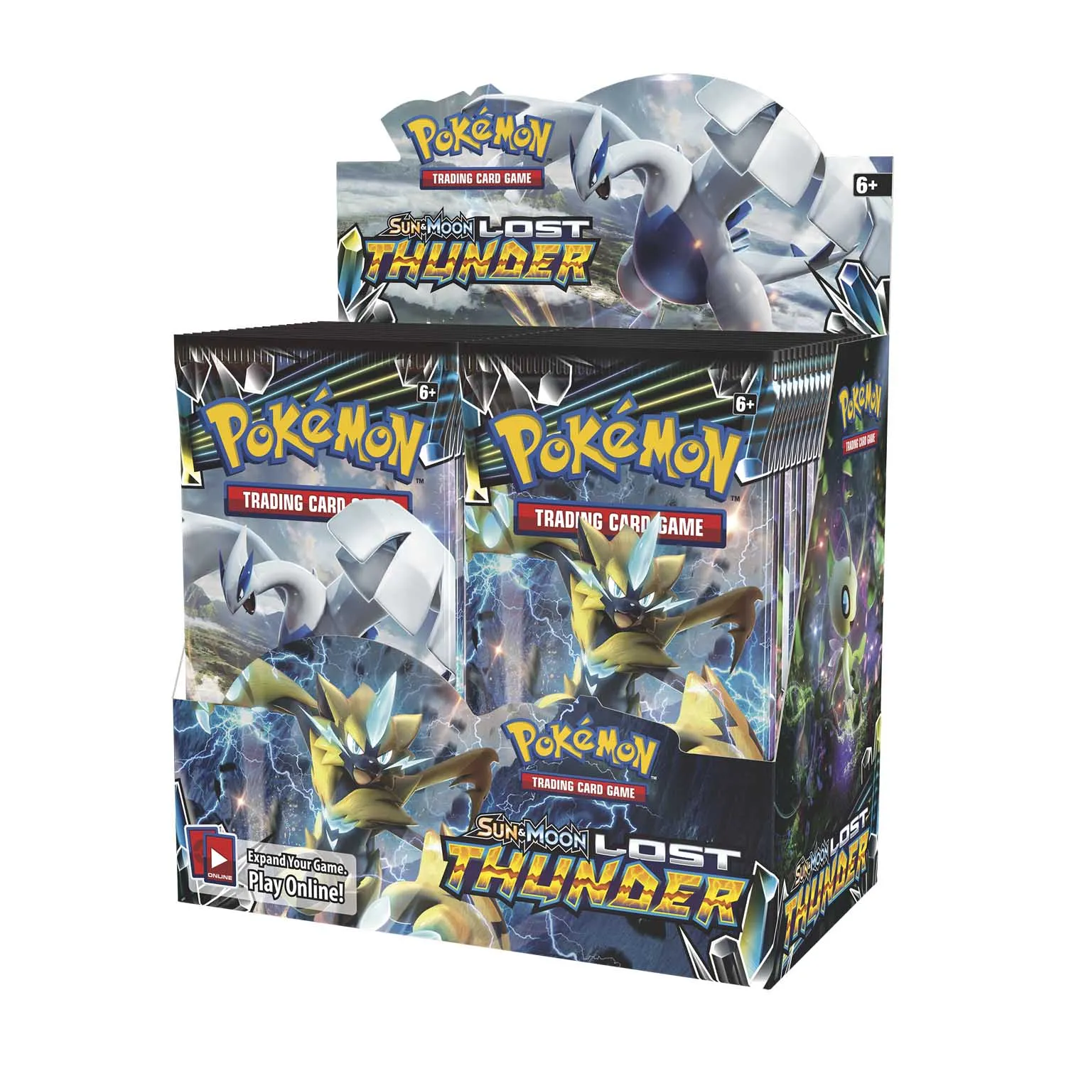 

4 Packs English Pokemon Cards TCG: Sun & Moon-Lost Thunder Sleeved Pokémon Card Holder Game Booster Collectible Kids Toys Gift