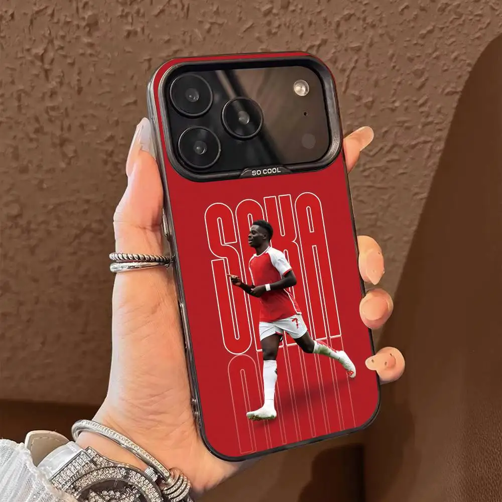 Фото Чехол для телефона Football Bukayo Saka 7 для iPhone 17, 16, 15, 14, 13, 12, 11 Plus, Pro Max, XS, цветной, с серебряным покрытием внутри №2