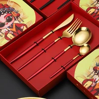 4pcs silverware gold stainless steel flatware set cutlery set forks spoons knives set utensils kitchen spoon dinnerware