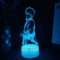 acrylic 3d anime lamp anime gintama nightlights lamp figurine lighting for bedroom cartoon comics light home decor lamp gift