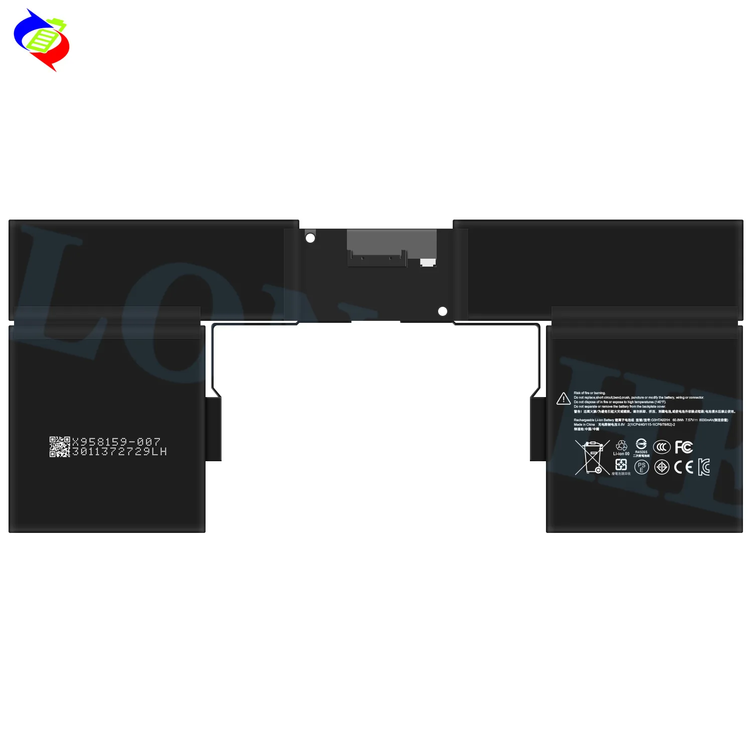 Фото Аккумулятор для клавиатуры G3HTA001H 7.57V 8030mAh для Microsoft Surface Book Plus doek 1785, высокопроизводительная замена №2
