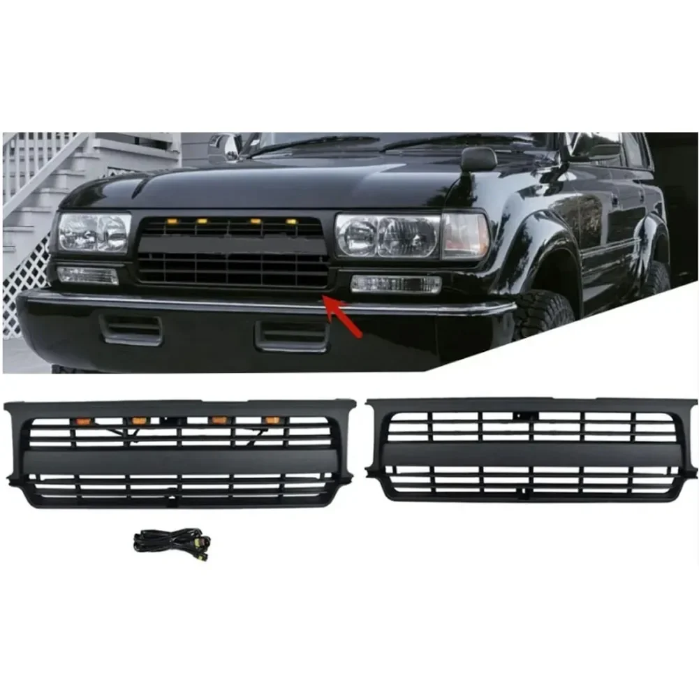 Передний бампер решетка радиатора черная для Toyota Land Cruiser lc80 1990 1991 1992 1994 1995 1996 1997