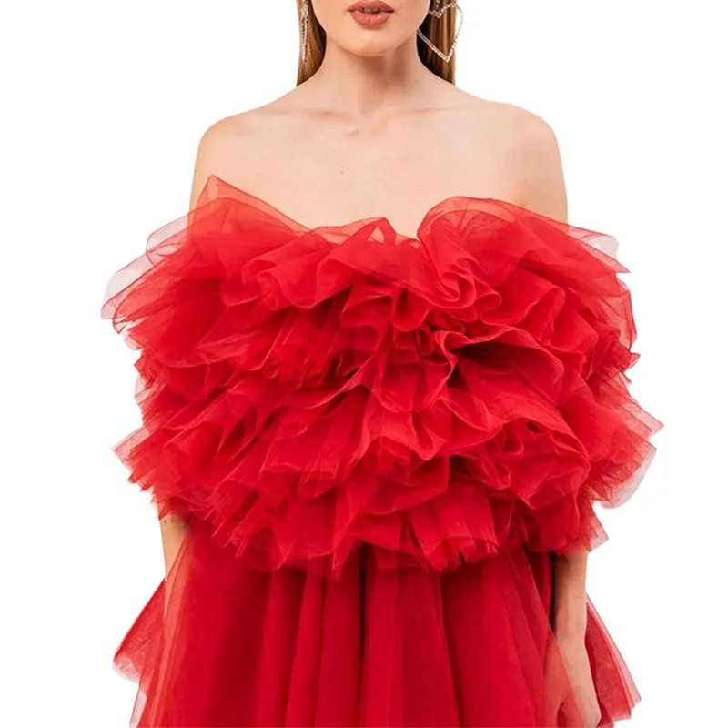 Кроп-Топ женский однотонный без бретелек модная блузка из фатина с вырезом