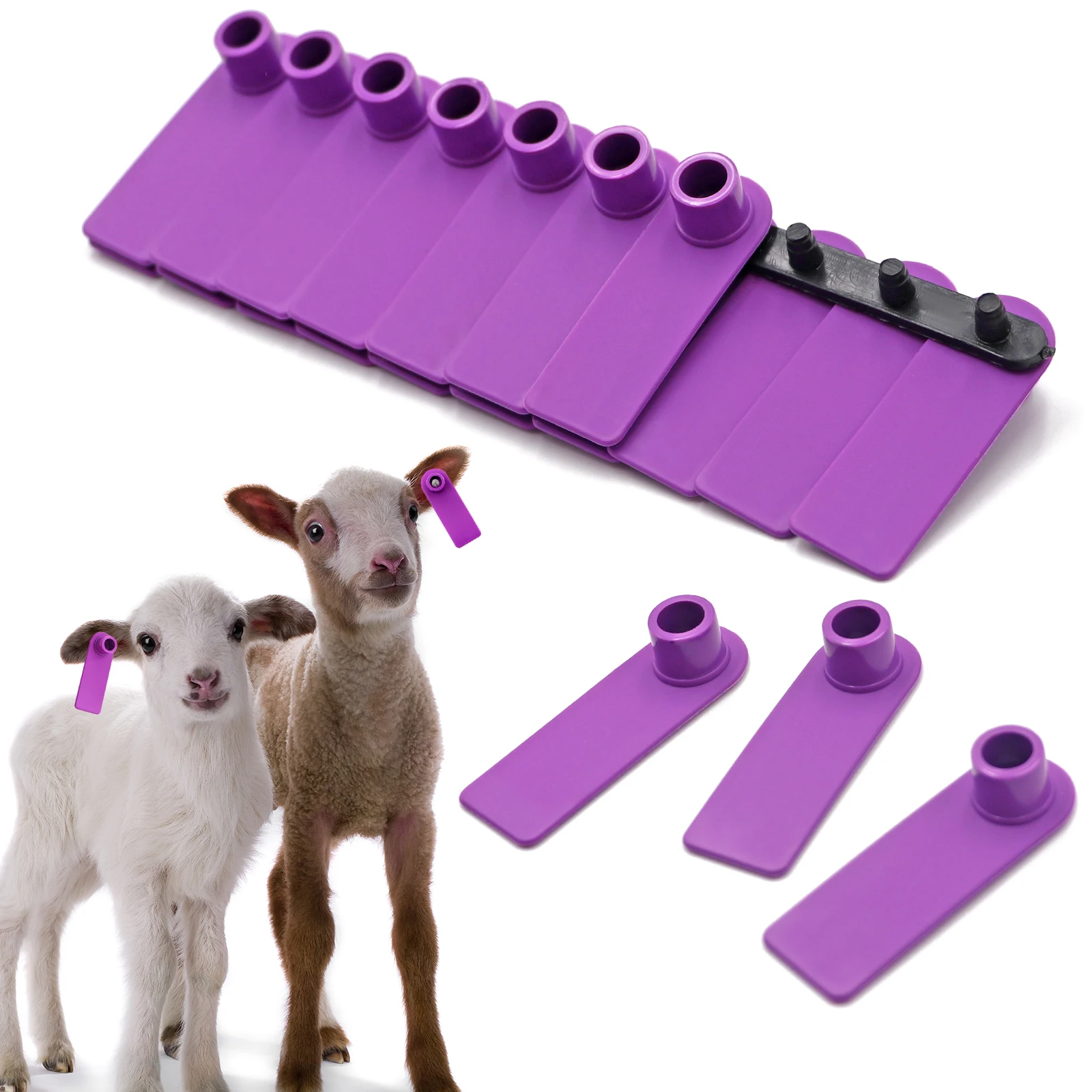

100Pcs Sheep Ear Tag Signs Card Without Word Goat Ear Laser Typing Copper Head Earrings Farm Animal Identification Card