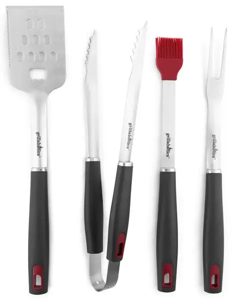 

Essentials Grill Tool Set - Heavy Duty Steel Grill Tools