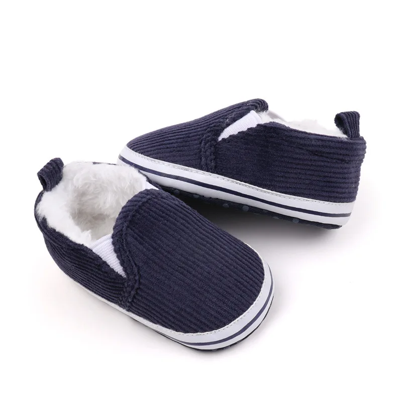 Флисовые теплые туфли для малышей 0-1 лет Мокасины детская обувь с одной педалью
