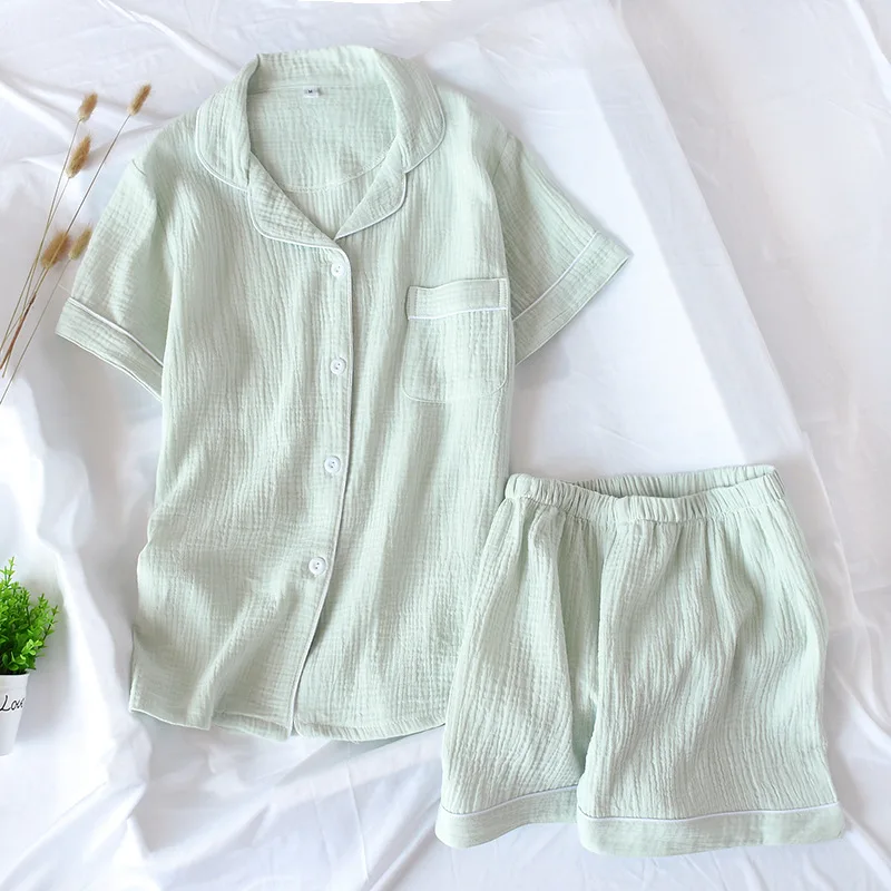 Women's Pure Cotton Pajamas Set 2 Pieces Pyjamas Pijamas Set Summer Short Sleeves Soft Sleepwear Homewear