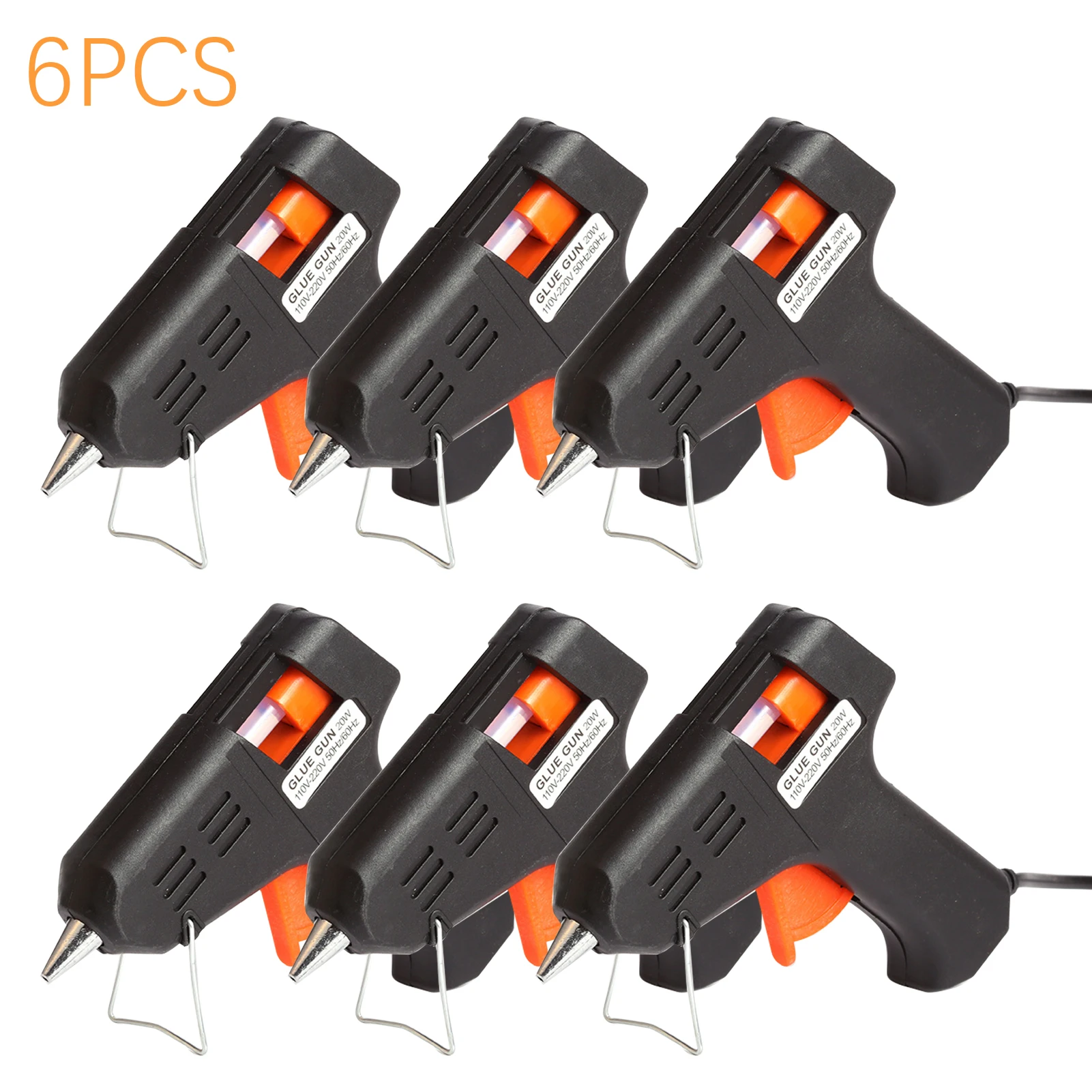 

6pcs DIY Craft Low Temp Safe For Class Project With Stand Quick Hot Glue Pistol Kids Home Repair Plastic Mini Portable 20W