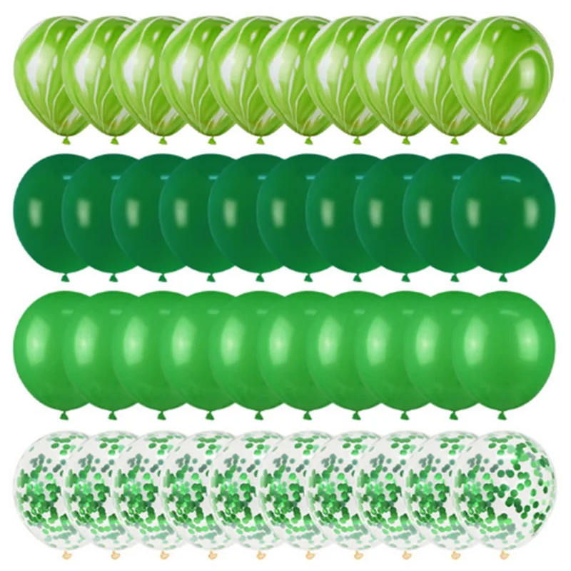 

40pcs Green Balloons Set Metallic Confetti Balloon Jungle Safari Animal Birthday Party Decorations Kids Boy Baby Shower Favors