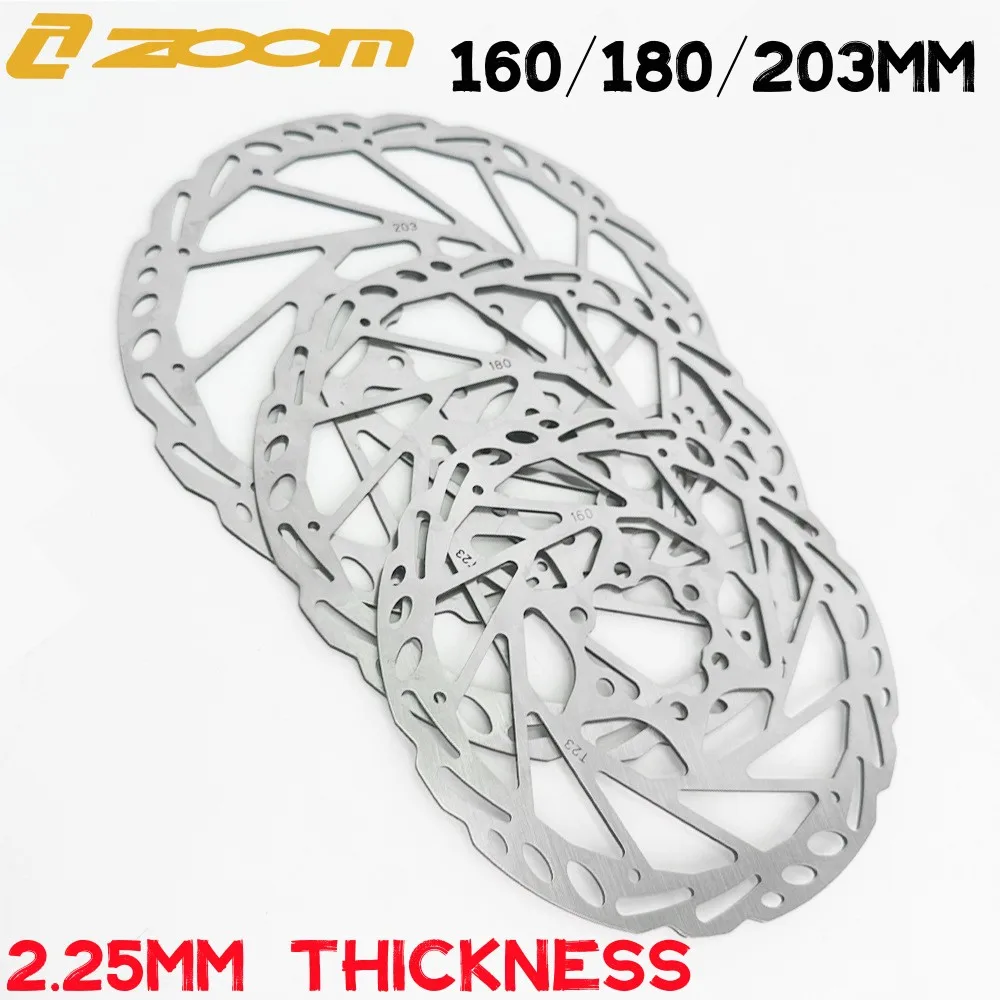 

ZOOM Bicycle Disc Brake Rotor Thickened 2.25mm High Strength 160mm 180mm 203mm MTB Road Bike Motorcycle Electric Bike Rotor
