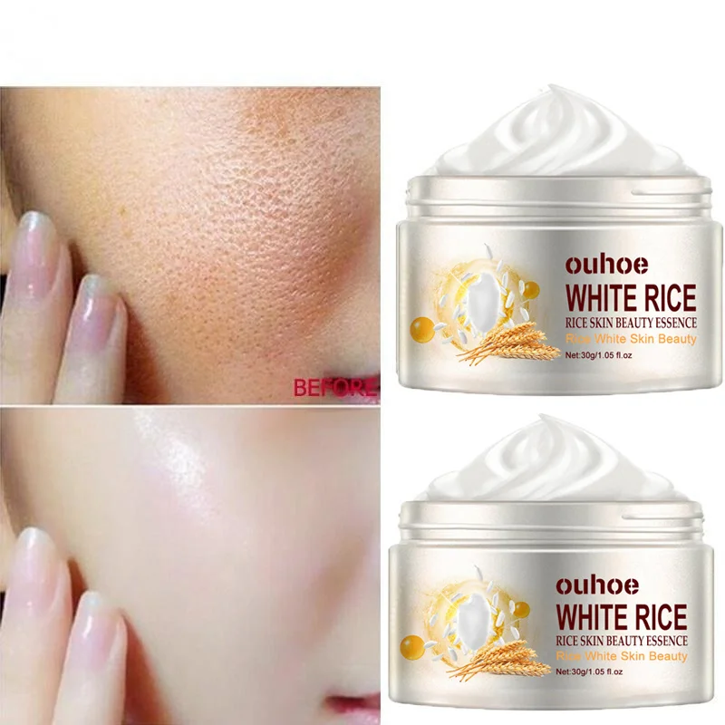 

10pcs White Rice Whitening Face Cream Anti Aging Fade Fine Lines Melanin Pigment Remover Wrinkle Moisturizing Brighten Skin Care