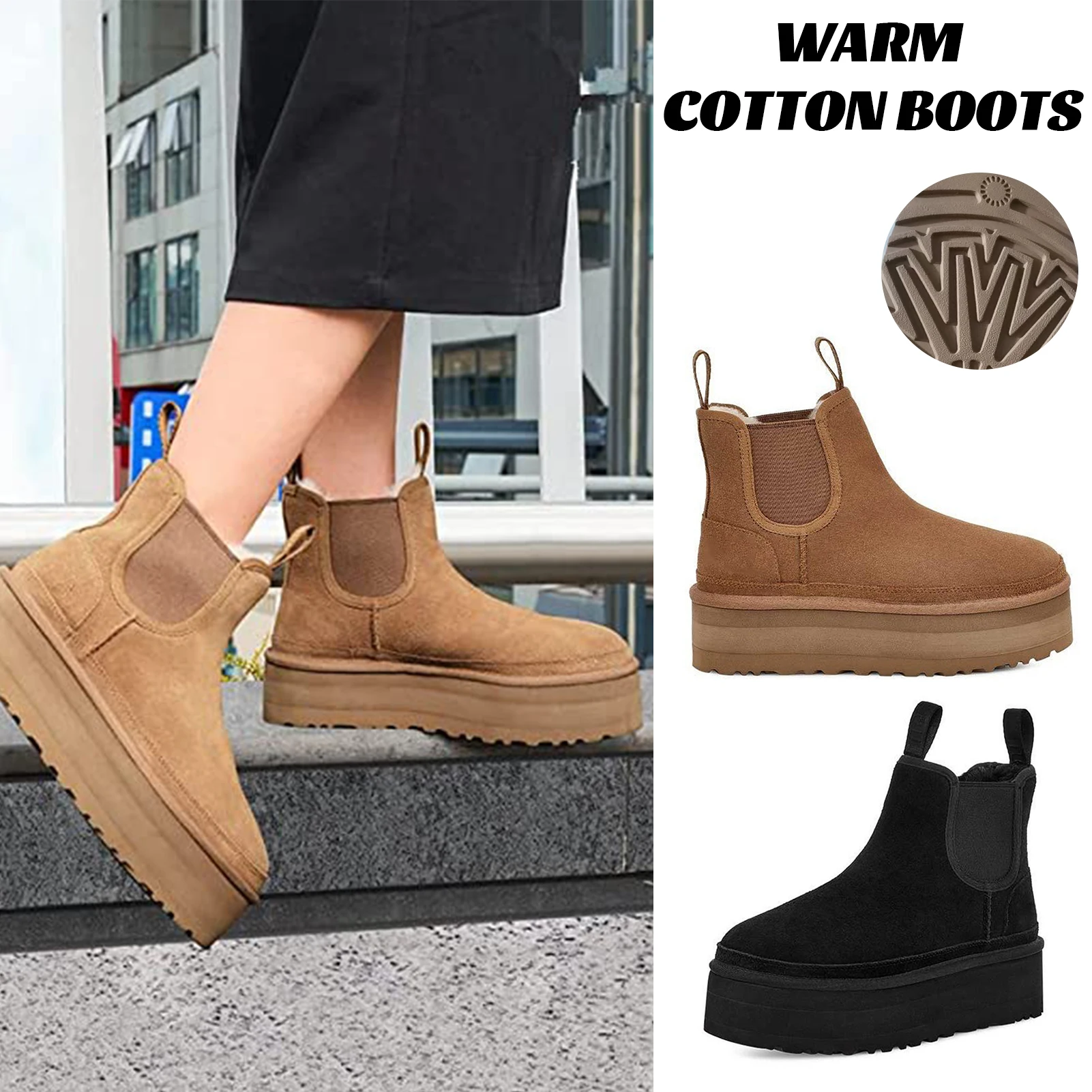 

Женские плюшевые полуботинки, модные женские полуботинки, сохраняют тепло, зимние плюшевые полуботинки для повседневной носки