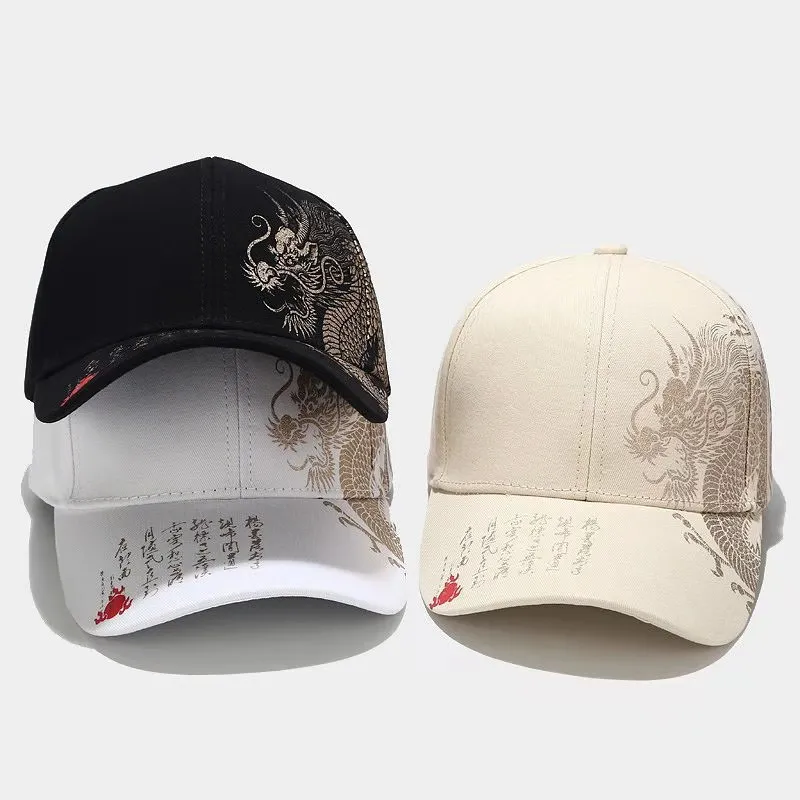 

Printing Chinese Dragon Men Moto Baseball Caps Women Cotton Snapback Hat Outdoor Designer Cap Men Gorras Trucker Cap 여름모자 남성용