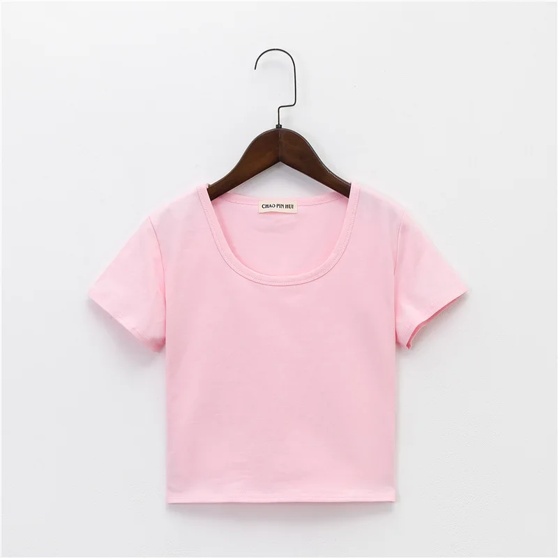 

Summer crewneck short sleeve new solid color T-shirt gray