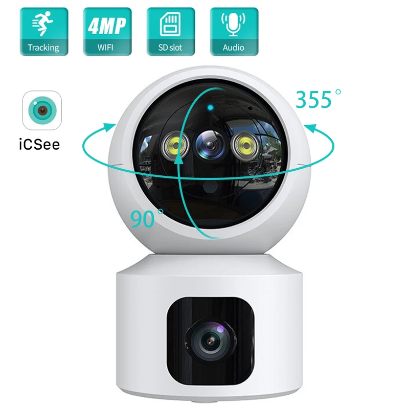 Dual Lens 6MP Ip Camera Wifi 1080P HD Indoor Surveillance Cam Baby Nanny Monitor CCTV Iptv PTZ Smart Camera Security Protection